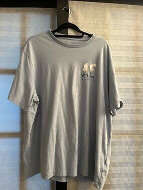 American Eagle Outfitters Light Blue AE 1977 Chest Logo Tee